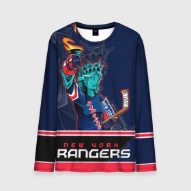 Мужской лонгслив 3D с принтом New York Rangers в Новосибирске, 100% полиэстер | длинные рукава, круглый вырез горловины, полуприлегающий силуэт | Тематика изображения на принте: new york rangers | nhl | stanley cup | кубок стенли | кубок стэнли | нхл | нью йорк рейнджерс | нью йорк рейнджеры | рейнджеры | хоккей | хоккейный клуб