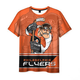 Мужская футболка 3D с принтом Philadelphia Flyers в Новосибирске, 100% полиэфир | прямой крой, круглый вырез горловины, длина до линии бедер | nhl | philadelphia flyers | stanley cup | кубок стенли | кубок стэнли | нхл | филадельфия | филадельфия флайерз | флаерс | хоккей | хоккейный клуб