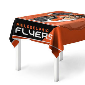 Скатерть 3D с принтом Philadelphia Flyers в Новосибирске, 100% полиэстер (ткань не мнется и не растягивается) | Размер: 150*150 см | Тематика изображения на принте: nhl | philadelphia flyers | stanley cup | кубок стенли | кубок стэнли | нхл | филадельфия | филадельфия флайерз | флаерс | хоккей | хоккейный клуб