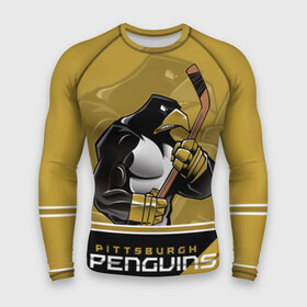 Мужской рашгард 3D с принтом Pittsburgh Penguins в Новосибирске,  |  | nhl | pittsburgh penguins | stanley cup | кросби | кубок стенли | кубок стэнли | малкин | нхл | пингвинс | питтсбург пингвинз | сидни кросби | хоккей | хоккейный клуб