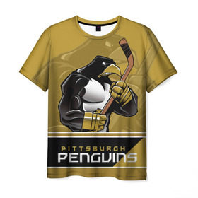 Мужская футболка 3D с принтом Pittsburgh Penguins в Новосибирске, 100% полиэфир | прямой крой, круглый вырез горловины, длина до линии бедер | nhl | pittsburgh penguins | stanley cup | кросби | кубок стенли | кубок стэнли | малкин | нхл | пингвинс | питтсбург пингвинз | сидни кросби | хоккей | хоккейный клуб