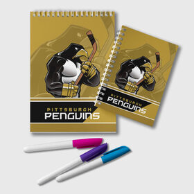 Блокнот с принтом Pittsburgh Penguins в Новосибирске, 100% бумага | 48 листов, плотность листов — 60 г/м2, плотность картонной обложки — 250 г/м2. Листы скреплены удобной пружинной спиралью. Цвет линий — светло-серый
 | Тематика изображения на принте: nhl | pittsburgh penguins | stanley cup | кросби | кубок стенли | кубок стэнли | малкин | нхл | пингвинс | питтсбург пингвинз | сидни кросби | хоккей | хоккейный клуб