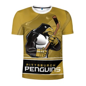 Мужская футболка 3D спортивная с принтом Pittsburgh Penguins в Новосибирске, 100% полиэстер с улучшенными характеристиками | приталенный силуэт, круглая горловина, широкие плечи, сужается к линии бедра | nhl | pittsburgh penguins | stanley cup | кросби | кубок стенли | кубок стэнли | малкин | нхл | пингвинс | питтсбург пингвинз | сидни кросби | хоккей | хоккейный клуб