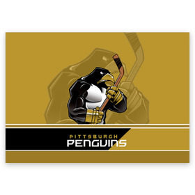 Поздравительная открытка с принтом Pittsburgh Penguins в Новосибирске, 100% бумага | плотность бумаги 280 г/м2, матовая, на обратной стороне линовка и место для марки
 | Тематика изображения на принте: nhl | pittsburgh penguins | stanley cup | кросби | кубок стенли | кубок стэнли | малкин | нхл | пингвинс | питтсбург пингвинз | сидни кросби | хоккей | хоккейный клуб