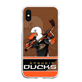 Чехол для iPhone XS Max матовый с принтом Anaheim Ducks в Новосибирске, Силикон | Область печати: задняя сторона чехла, без боковых панелей | anaheim ducks | nhl | stanley cup | кубок стенли | кубок стэнли | нхл | хоккей | хоккейный клуб