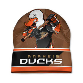 Шапка 3D с принтом Anaheim Ducks в Новосибирске, 100% полиэстер | универсальный размер, печать по всей поверхности изделия | anaheim ducks | nhl | stanley cup | кубок стенли | кубок стэнли | нхл | хоккей | хоккейный клуб