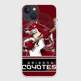 Чехол для iPhone 13 с принтом Arizona Coyotes в Новосибирске,  |  | arizona coyotes | nhl | stanley cup | аризона койотис | аризона койоты | кубок стенли | кубок стэнли | нхл | хоккей | хоккейный клуб