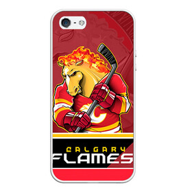 Чехол для iPhone 5/5S матовый с принтом Calgary Flames в Новосибирске, Силикон | Область печати: задняя сторона чехла, без боковых панелей | Тематика изображения на принте: calgary flames | nhl | stanley cup | калгари флэймз | кубок стенли | кубок стэнли | нхл | флэймс | хоккей | хоккейный клуб