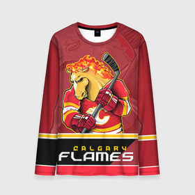 Мужской лонгслив 3D с принтом Calgary Flames в Новосибирске, 100% полиэстер | длинные рукава, круглый вырез горловины, полуприлегающий силуэт | calgary flames | nhl | stanley cup | калгари флэймз | кубок стенли | кубок стэнли | нхл | флэймс | хоккей | хоккейный клуб