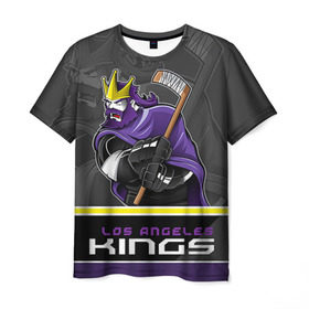 Мужская футболка 3D с принтом Los Angeles Kings в Новосибирске, 100% полиэфир | прямой крой, круглый вырез горловины, длина до линии бедер | los angeles kings | nhl | stanley cup | кубок стенли | кубок стэнли | лос анджелес кингз | лос анжелес короли | нхл | хоккей | хоккейный клуб