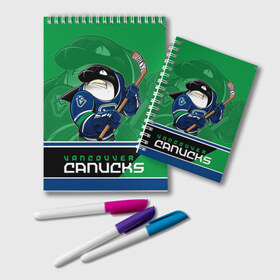 Блокнот с принтом Vancouver Canucks в Новосибирске, 100% бумага | 48 листов, плотность листов — 60 г/м2, плотность картонной обложки — 250 г/м2. Листы скреплены удобной пружинной спиралью. Цвет линий — светло-серый
 | nhl | stanley cup | vancouver canucks | ванкувер | ванкувер кэнакс | кубок стенли | кубок стэнли | нхл | трямкин | хоккей | хоккейный клуб