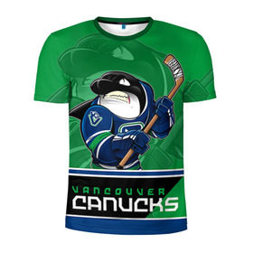Мужская футболка 3D спортивная с принтом Vancouver Canucks в Новосибирске, 100% полиэстер с улучшенными характеристиками | приталенный силуэт, круглая горловина, широкие плечи, сужается к линии бедра | nhl | stanley cup | vancouver canucks | ванкувер | ванкувер кэнакс | кубок стенли | кубок стэнли | нхл | трямкин | хоккей | хоккейный клуб