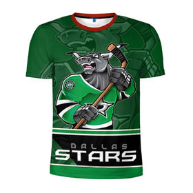 Мужская футболка 3D спортивная с принтом Dallas Stars в Новосибирске, 100% полиэстер с улучшенными характеристиками | приталенный силуэт, круглая горловина, широкие плечи, сужается к линии бедра | dallas stars | nhl | stanley cup | даллас | даллас старз | кубок стенли | кубок стэнли | ничушкин | нхл | хоккей | хоккейный клуб