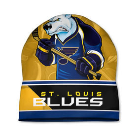 Шапка 3D с принтом St. Louis Blues в Новосибирске, 100% полиэстер | универсальный размер, печать по всей поверхности изделия | Тематика изображения на принте: nhl | st. louis blues | stanley cup | йори | кубок стенли | кубок стэнли | лехтеря | луис блюз | нхл | сент луис | сент луис блюз | тарасенко | хоккей | хоккейный клуб