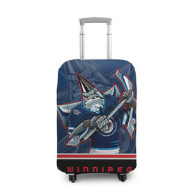 Чехол для чемодана 3D с принтом Winnipeg Jets в Новосибирске, 86% полиэфир, 14% спандекс | двустороннее нанесение принта, прорези для ручек и колес | nhl | stanley cup | winnipeg jets | бурмистров | винипег | виннипег джетс | кубок стенли | кубок стэнли | нхл | хоккей | хоккейный клуб