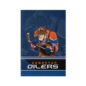 Обложка для паспорта матовая кожа с принтом Edmonton Oilers в Новосибирске, натуральная матовая кожа | размер 19,3 х 13,7 см; прозрачные пластиковые крепления | edmonton oilers | nhl | stanley cup | кубок стенли | кубок стэнли | нхл | хоккей | хоккейный клуб | эдмонтон | эдмонтон ойлерз | якупов