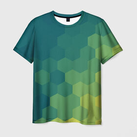 Мужская футболка 3D с принтом Flat Design в Новосибирске, 100% полиэфир | прямой крой, круглый вырез горловины, длина до линии бедер | design | flat | соты | яркие