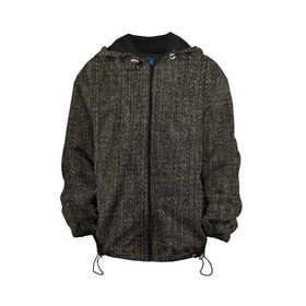 Детская куртка 3D с принтом Джинсовая раскраска в Новосибирске, 100% полиэстер | застежка — молния, подол и капюшон оформлены резинкой с фиксаторами, по бокам — два кармана без застежек, один потайной карман на груди, плотность верхнего слоя — 90 г/м2; плотность флисового подклада — 260 г/м2 | jeans