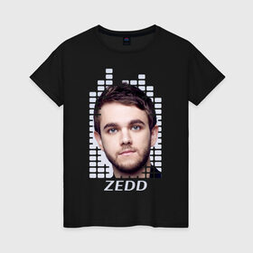 Женская футболка хлопок с принтом EQ - Zedd в Новосибирске, 100% хлопок | прямой крой, круглый вырез горловины, длина до линии бедер, слегка спущенное плечо | beatport | club | dj | edm | electro | eq | house | music | production | radio | techno | top | trance | zedd | дискотека | звезда | клуб | музыка | музыкант | продюссер | радио | фестиваль | эквалайзер