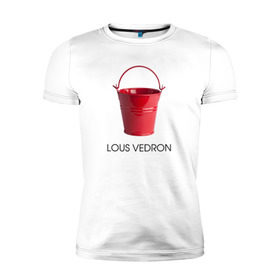 Мужская футболка премиум с принтом LOUS VEDRON в Новосибирске, 92% хлопок, 8% лайкра | приталенный силуэт, круглый вырез ворота, длина до линии бедра, короткий рукав | louis vuetton | lous vedron | антибренд | бренд | луи витон | пародии
