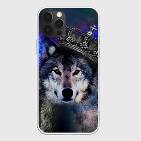 Чехол для iPhone 12 Pro с принтом King Wolf в Новосибирске, силикон | область печати: задняя сторона чехла, без боковых панелей | животное | зверь | космос | природа волк | русь | славяне