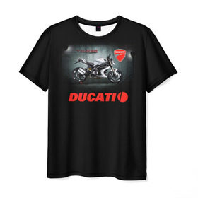 Мужская футболка 3D с принтом Ducati 4 в Новосибирске, 100% полиэфир | прямой крой, круглый вырез горловины, длина до линии бедер | ducati | moto | дукати | мото | мотоцикл | мотоциклы