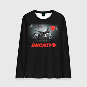 Мужской лонгслив 3D с принтом Ducati 4 в Новосибирске, 100% полиэстер | длинные рукава, круглый вырез горловины, полуприлегающий силуэт | ducati | moto | дукати | мото | мотоцикл | мотоциклы