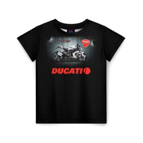 Детская футболка 3D с принтом Ducati 4 в Новосибирске, 100% гипоаллергенный полиэфир | прямой крой, круглый вырез горловины, длина до линии бедер, чуть спущенное плечо, ткань немного тянется | ducati | moto | дукати | мото | мотоцикл | мотоциклы