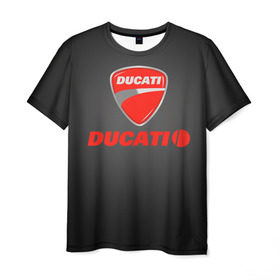 Мужская футболка 3D с принтом Ducati 3 в Новосибирске, 100% полиэфир | прямой крой, круглый вырез горловины, длина до линии бедер | ducati | moto | дукати | мото | мотоцикл | мотоциклы