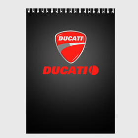 Скетчбук с принтом Ducati 3 в Новосибирске, 100% бумага
 | 48 листов, плотность листов — 100 г/м2, плотность картонной обложки — 250 г/м2. Листы скреплены сверху удобной пружинной спиралью | Тематика изображения на принте: ducati | moto | дукати | мото | мотоцикл | мотоциклы