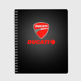 Тетрадь с принтом Ducati 3 в Новосибирске, 100% бумага | 48 листов, плотность листов — 60 г/м2, плотность картонной обложки — 250 г/м2. Листы скреплены сбоку удобной пружинной спиралью. Уголки страниц и обложки скругленные. Цвет линий — светло-серый
 | ducati | moto | дукати | мото | мотоцикл | мотоциклы