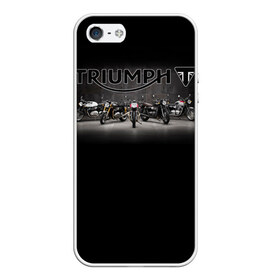 Чехол для iPhone 5/5S матовый с принтом Triumph 5 в Новосибирске, Силикон | Область печати: задняя сторона чехла, без боковых панелей | moto | triumph | мотоцикл | мотоциклы | триумф