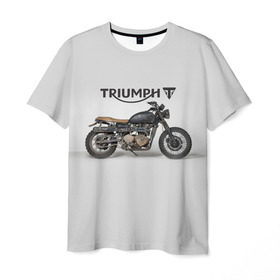 Мужская футболка 3D с принтом Triumph 2 в Новосибирске, 100% полиэфир | прямой крой, круглый вырез горловины, длина до линии бедер | moto | triumph | мотоцикл | мотоциклы | триумф