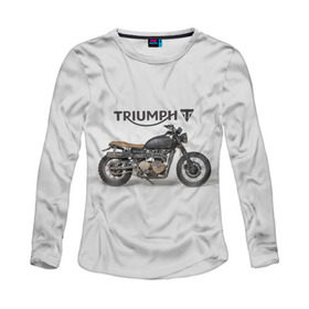 Женский лонгслив 3D с принтом Triumph 2 в Новосибирске, 100% полиэстер | длинные рукава, круглый вырез горловины, полуприлегающий силуэт | moto | triumph | мотоцикл | мотоциклы | триумф