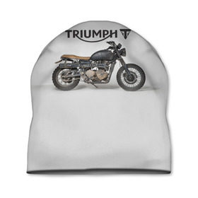 Шапка 3D с принтом Triumph 2 в Новосибирске, 100% полиэстер | универсальный размер, печать по всей поверхности изделия | Тематика изображения на принте: moto | triumph | мотоцикл | мотоциклы | триумф