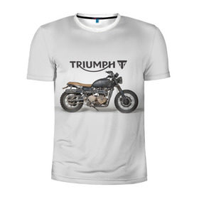 Мужская футболка 3D спортивная с принтом Triumph 2 в Новосибирске, 100% полиэстер с улучшенными характеристиками | приталенный силуэт, круглая горловина, широкие плечи, сужается к линии бедра | moto | triumph | мотоцикл | мотоциклы | триумф