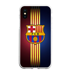 Чехол для iPhone XS Max матовый с принтом Barcelona FC в Новосибирске, Силикон | Область печати: задняя сторона чехла, без боковых панелей | барса | барселона | испания | клуб | фк | футбол | футбольный