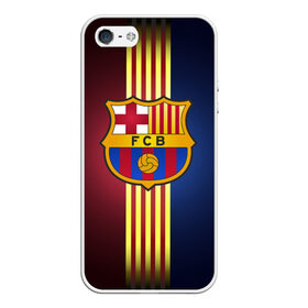 Чехол для iPhone 5/5S матовый с принтом Barcelona FC в Новосибирске, Силикон | Область печати: задняя сторона чехла, без боковых панелей | барса | барселона | испания | клуб | фк | футбол | футбольный