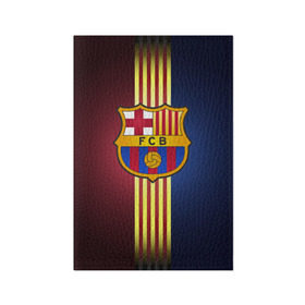 Обложка для паспорта матовая кожа с принтом Barcelona FC в Новосибирске, натуральная матовая кожа | размер 19,3 х 13,7 см; прозрачные пластиковые крепления | барса | барселона | испания | клуб | фк | футбол | футбольный