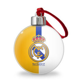 Ёлочный шар с принтом Real Madrid CF в Новосибирске, Пластик | Диаметр: 77 мм | football | испания | клуб | мадрид | реал | фк | футбольный