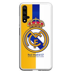 Чехол для Honor 20 с принтом Real Madrid CF в Новосибирске, Силикон | Область печати: задняя сторона чехла, без боковых панелей | Тематика изображения на принте: football | испания | клуб | мадрид | реал | фк | футбольный