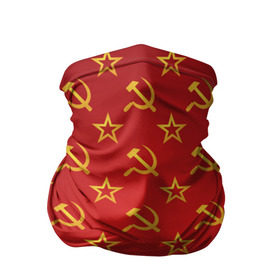 Бандана-труба 3D с принтом СССР в Новосибирске, 100% полиэстер, ткань с особыми свойствами — Activecool | плотность 150‒180 г/м2; хорошо тянется, но сохраняет форму | ussr | герб | звезда | молот | серп | советский | союз