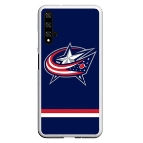 Чехол для Honor 20 с принтом Columbus Blue Jackets в Новосибирске, Силикон | Область печати: задняя сторона чехла, без боковых панелей | Тематика изображения на принте: columbus blue jackets | hockey | nhl | нхл | хоккей