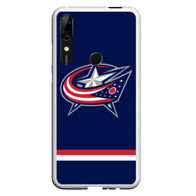 Чехол для Honor P Smart Z с принтом Columbus Blue Jackets в Новосибирске, Силикон | Область печати: задняя сторона чехла, без боковых панелей | Тематика изображения на принте: columbus blue jackets | hockey | nhl | нхл | хоккей