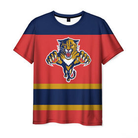 Мужская футболка 3D с принтом Florida Panthers в Новосибирске, 100% полиэфир | прямой крой, круглый вырез горловины, длина до линии бедер | florida panthers | hockey | nhl | нхл | хоккей