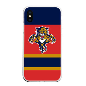 Чехол для iPhone XS Max матовый с принтом Florida Panthers в Новосибирске, Силикон | Область печати: задняя сторона чехла, без боковых панелей | Тематика изображения на принте: florida panthers | hockey | nhl | нхл | хоккей