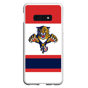 Чехол для Samsung S10E с принтом Florida Panthers white в Новосибирске, Силикон | Область печати: задняя сторона чехла, без боковых панелей | florida panthers | hockey | nhl | нхл | хоккей