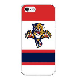 Чехол для iPhone 5/5S матовый с принтом Florida Panthers white в Новосибирске, Силикон | Область печати: задняя сторона чехла, без боковых панелей | florida panthers | hockey | nhl | нхл | хоккей