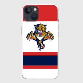 Чехол для iPhone 13 с принтом Florida Panthers white в Новосибирске,  |  | florida panthers | hockey | nhl | нхл | хоккей