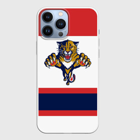 Чехол для iPhone 13 Pro Max с принтом Florida Panthers white в Новосибирске,  |  | florida panthers | hockey | nhl | нхл | хоккей